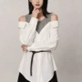 秋季法式气质露肩女衬衣