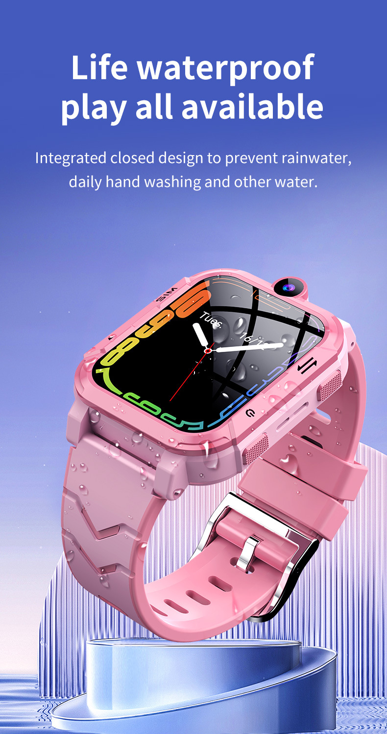 Cross-border foreign language Y76 children's phone smartwatch, 4G video call, photo, waterproof, foreign language and multiple languages undefined
