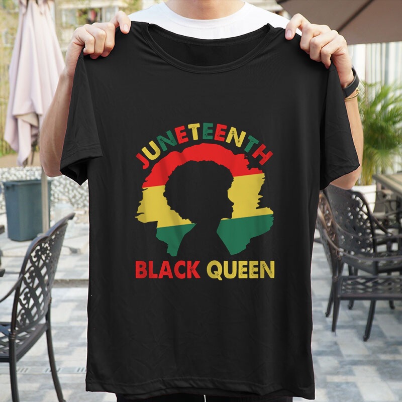 2026 Cross-Border Summer Juneteenth 1865 June Festival Men's and Women's Personalized Font Short Sleeve T-Shirt