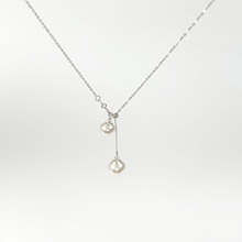 施家珍珠Y链项链s925银锁骨链轻奢小众双吊坠简约ins风精致项链女