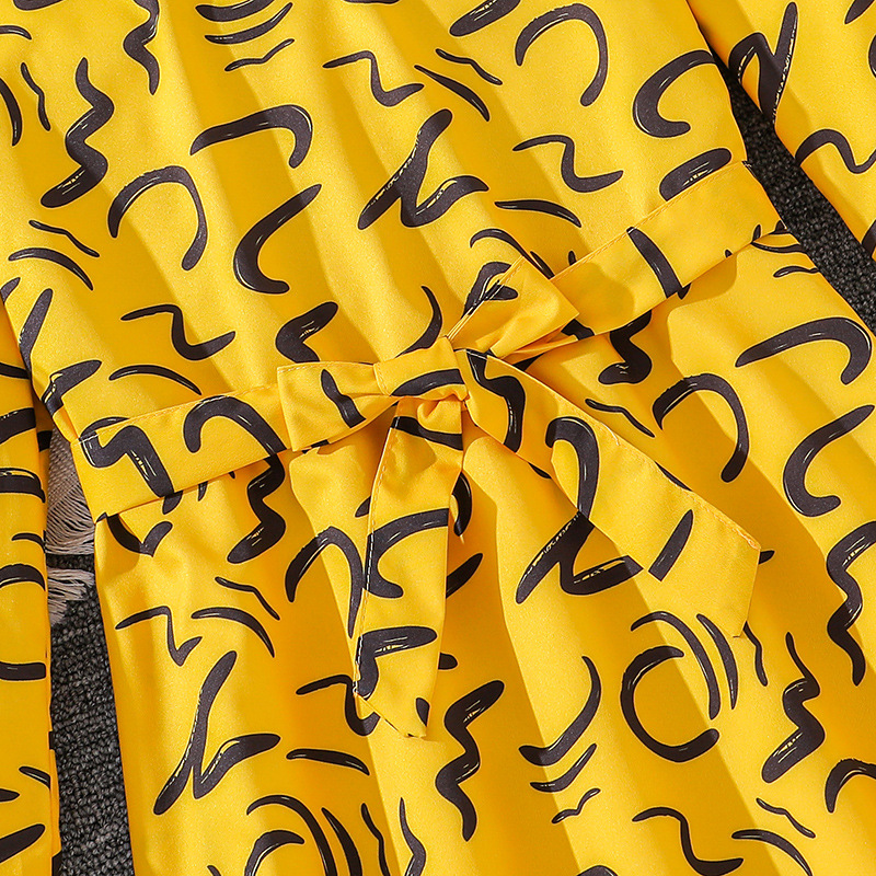 Mädchen Langarm Prinzessinnenkleid Mit Druck Für Den Herbst_voghion.com