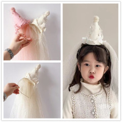韓国版の赤ちゃんの誕生日の帽子の頭の糸のカチューシャの子供の女の子の頭のカチューシャの歳の誕生日の魔法の帽子のマントのアクセサリー