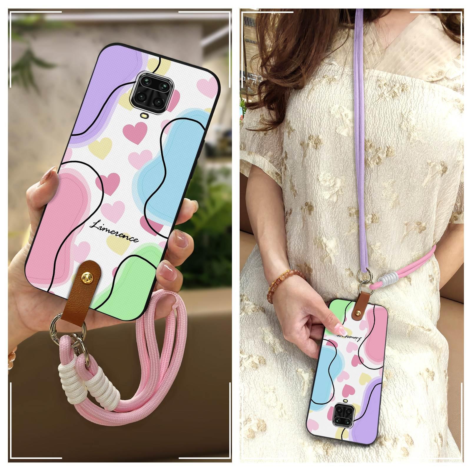 适用小米手机壳硅胶新款数码女款手提软壳创意卡通挂绳情侣双色