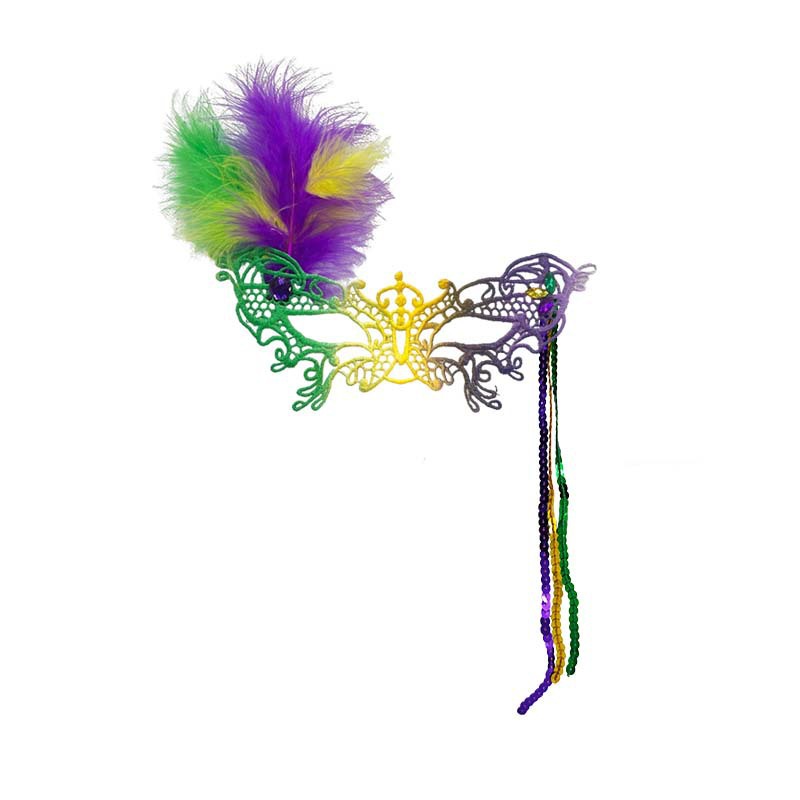 Amazon máscara de carnaval transfronterizo mitad cara encaje bordilla perforación adornos de baile plumas máscaras de ojos joyas de fiesta