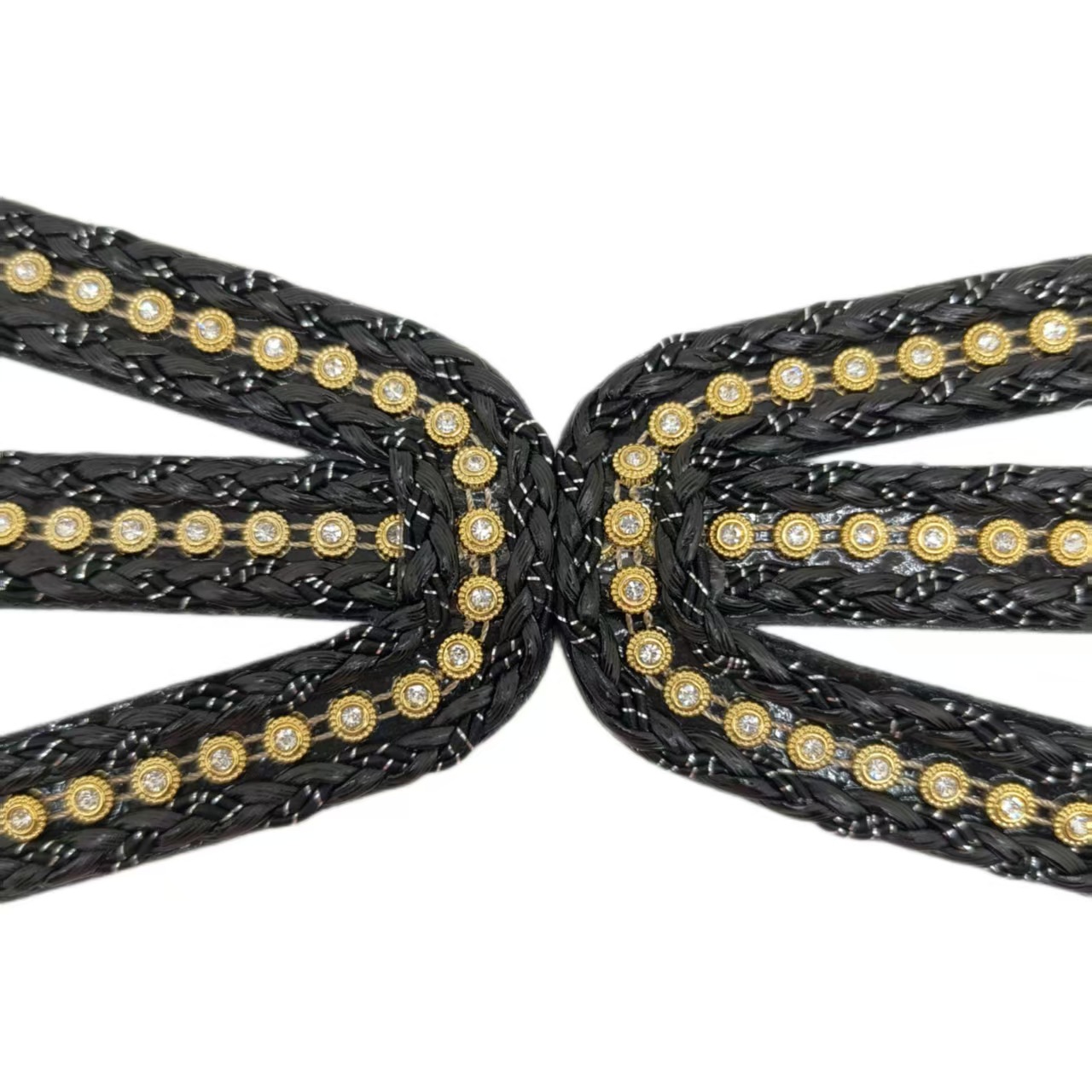 Comercio exterior estilo europeo y americano mano de diamante tejido superior zapatillas de mujer sandalias accesorios semiacabados zapatos superior al por mayor diy