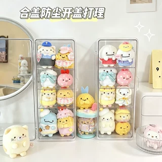 角落生物收纳盒萌粒玩偶摆件多层展示置物架小鼻嘎陈列防尘盒现货