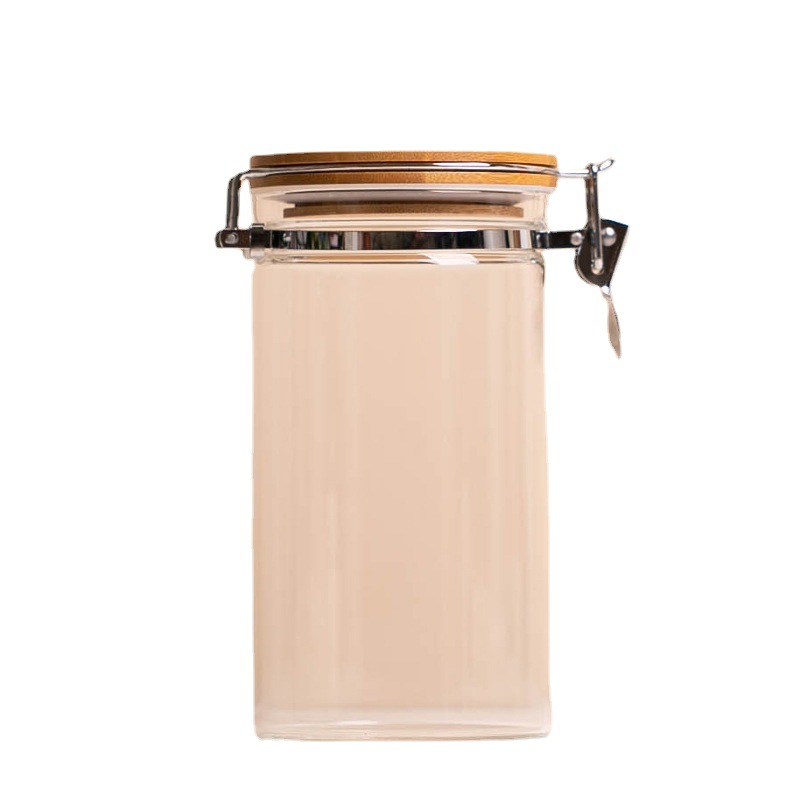 Precio de fábrica con tanque de almacenamiento de alimentos de vidrio sellado contenedor de café para granos de café té de especias botella de azúcar