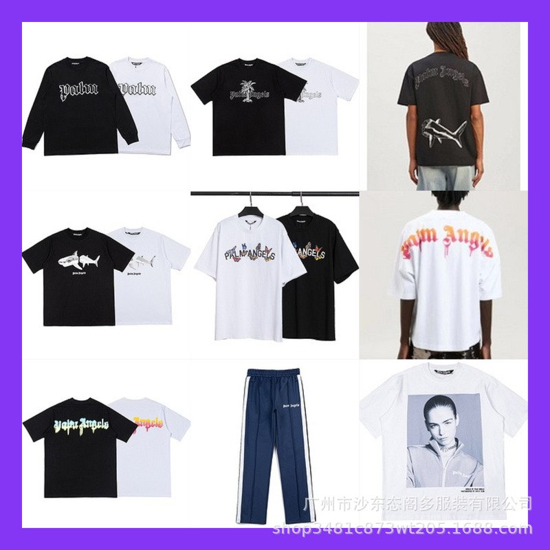 PALM ANGELS Palm Angel Crocodile Letter Print Cross-border Foreign Trade Series Casual Short-sleeved T-shirt Top Summer