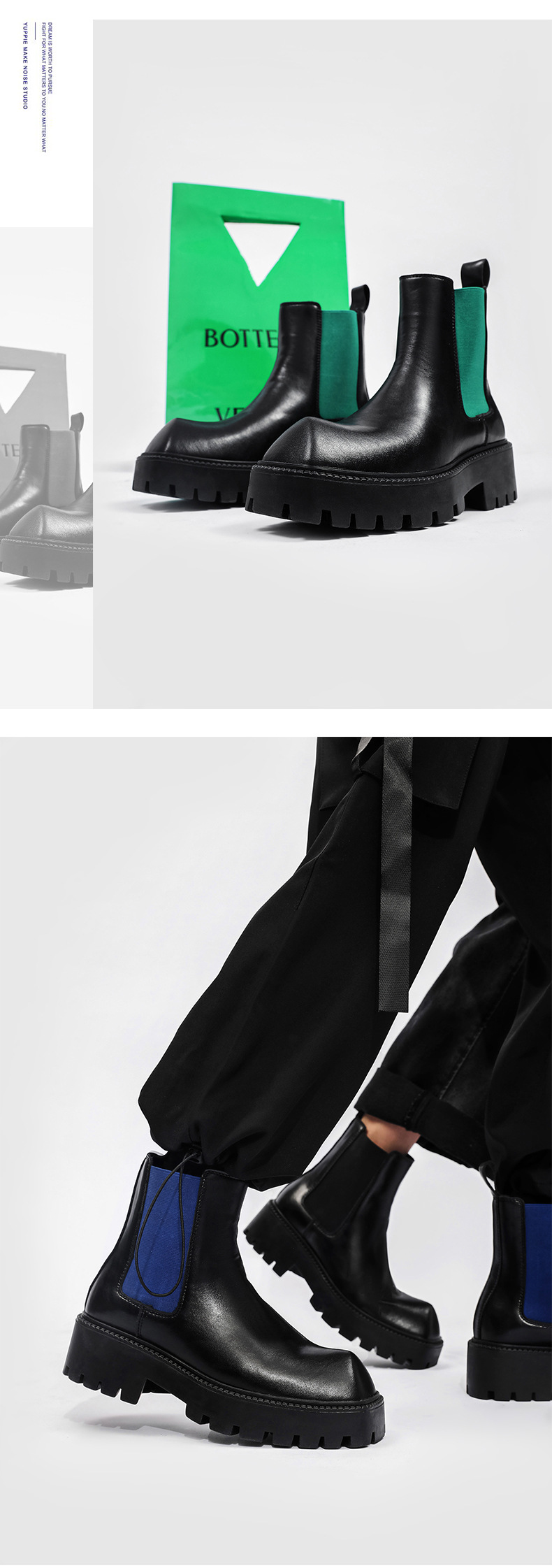 Herren Plateau Stiefel Mit Eckiger Kappe Im Minimalist Design_voghion.com