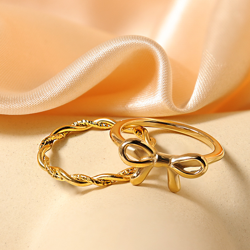 5g Weight Rings Classification Solid Color Knot Butterfly 304 Stainless Steel Titanium Steel Simple Style Rings