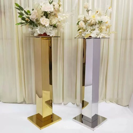 Wedding Scene Layout Props Flower Stand Road Guide Hotel Exhibition Hall Square Column Flower Stand Dining Table Center Flower Holder Wedding Ornaments