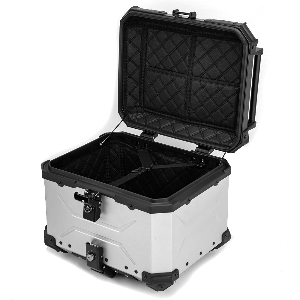 Motorcycle 45L Aluminum Alloy Tail Box Rear Luggage Box Electric Vehicle Scooter Universal Storage Box Large Capacity Wholesale