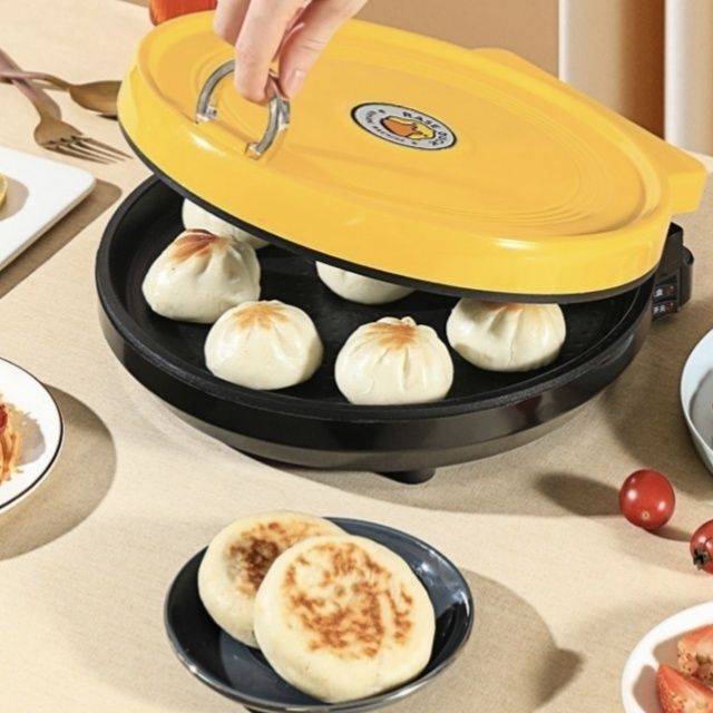 Household Electric Griddle with Double-Sided Heating, Deepened Suspended Grill for Barbecue and Eggs, Non-Stick Pancake Frying Pan, Breakfast Electric Griddle