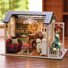 智趣屋diy小屋の手作りの組み立てモデルの家の休日の時間は森藍の時間の美しい歳月です。