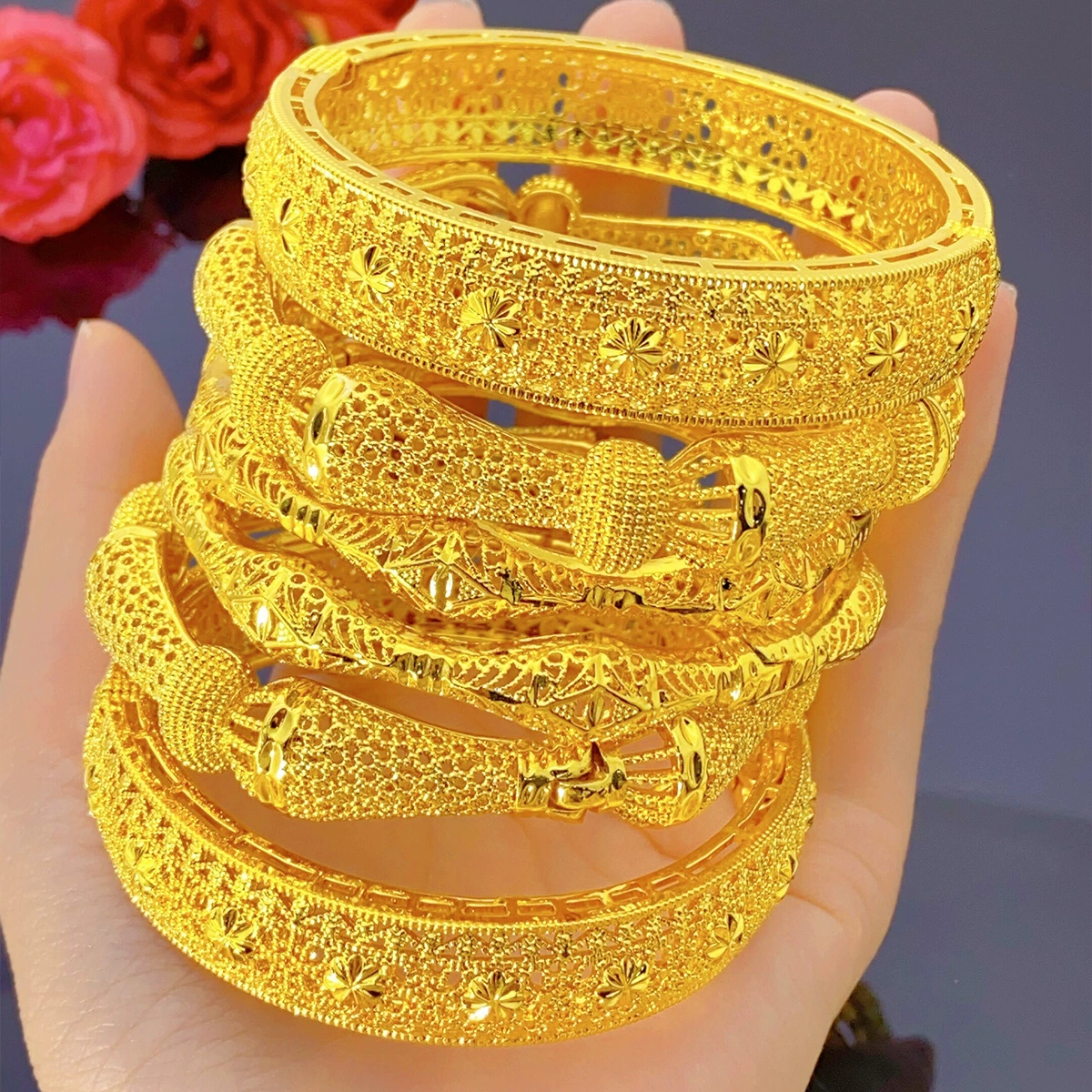 Bracelet, accessory, does not fade, 24 carat