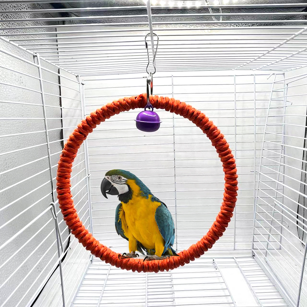 Nuevo estilo transfronterizo tema de Halloween juguete de pájaro columpio de pájaro colgante de anillo de pájaro juguete de decoración de jaula de pájaro accesorios
