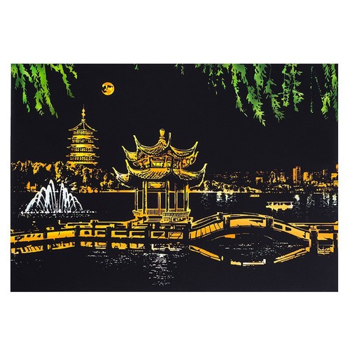 Leap Deer Colorful Urban Series City Night Scene Scratch-Off Painting World Scenery Scratch-Off Painting Creative Birthday Gift