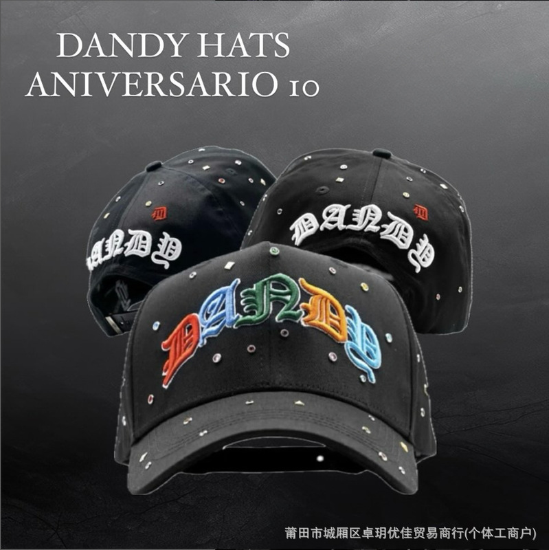 新款DANDY Hats棒球帽字母刺绣嘻哈帽调节帽时尚帽子 D-1|undefined