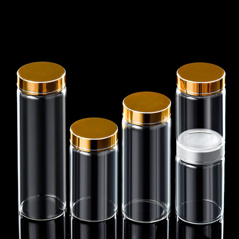 直徑47mm玻璃瓶管制瓶密封瓶蟲草瓶煙絲瓶沉香瓶小號分裝瓶花粉瓶