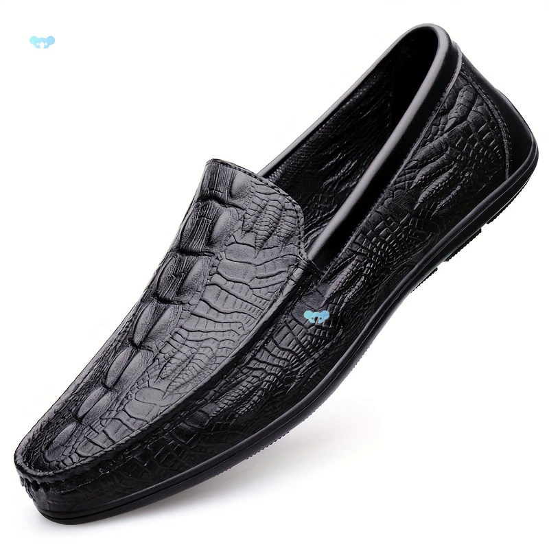 [Мокасины-деревянные Moc Toe слипоны Croc Effect]