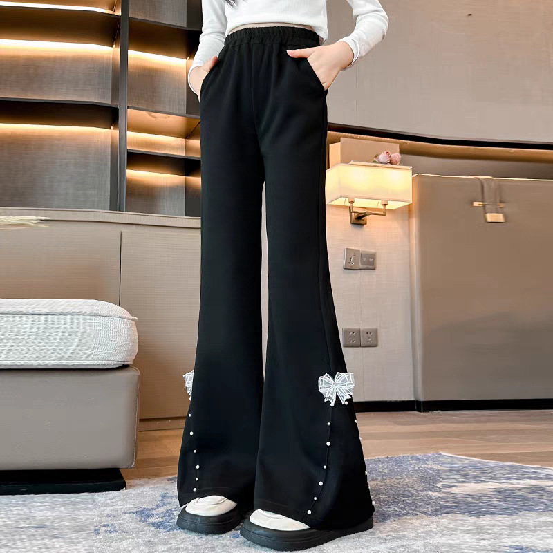 中大女童洋气喇叭裤子2025春秋季新款韩版时尚百搭显瘦休闲阔腿裤|undefined