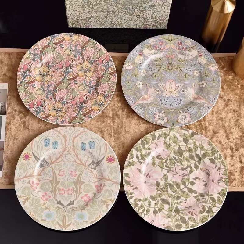 European-style Porter Beauty * Lin Mug Plant Series Flower Dinner Plate Dispel 8-inch Four-plate Square Plate Gift Box European-style Porter Beauty * Lin Mug Plant Series Flower Dinner Plate Dispel 8-inch Four-plate Square Plate Gift Box