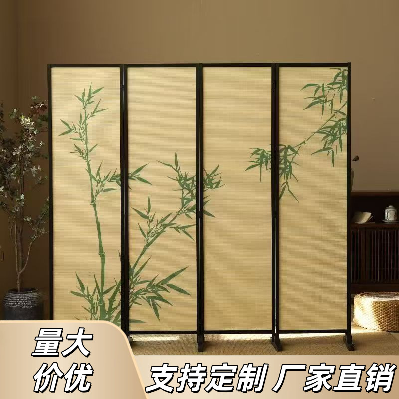 竹影植物花卉屏风家用客餐厅屏风隔断办公室酒店可移动折屏批发