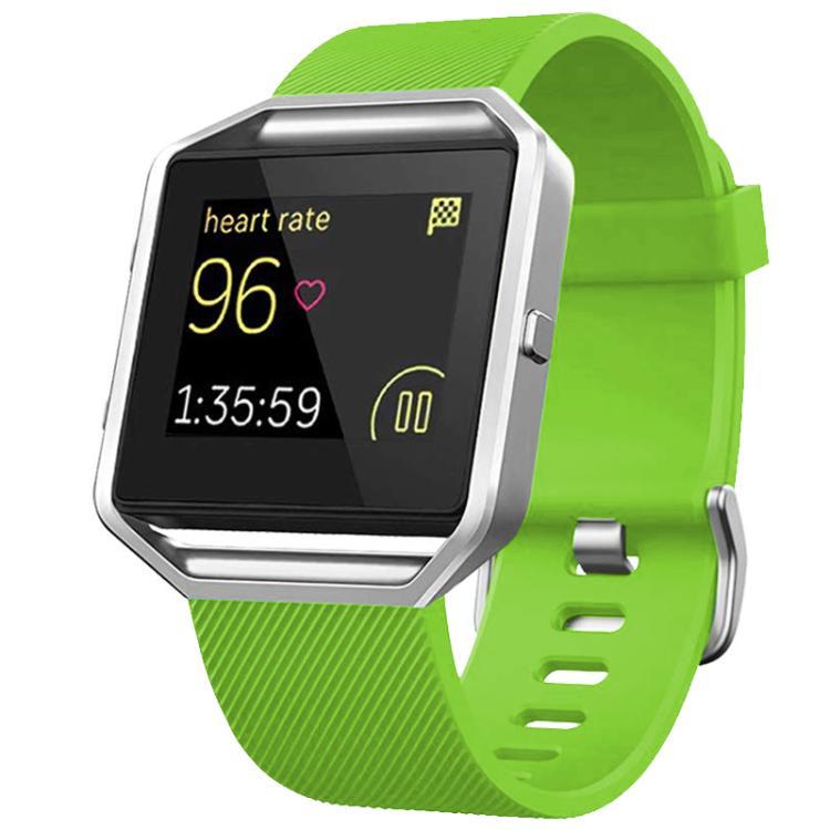 Para Fitbit Blaze xDfind hebilla de acero twill sólido correa de silicona S / L