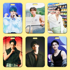 Gold Min Kwi Card Holder Wholesale Plastic Sliding Cover Student School Card Meal Card ID Card Lanyard Small Card Work Card Access Card Bus Card