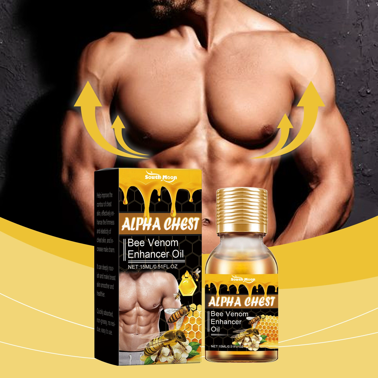 Ximonth Мужской раствор для ухода за грудью Уход за контуром груди Глянцевый раствор для ухода за мужчинами