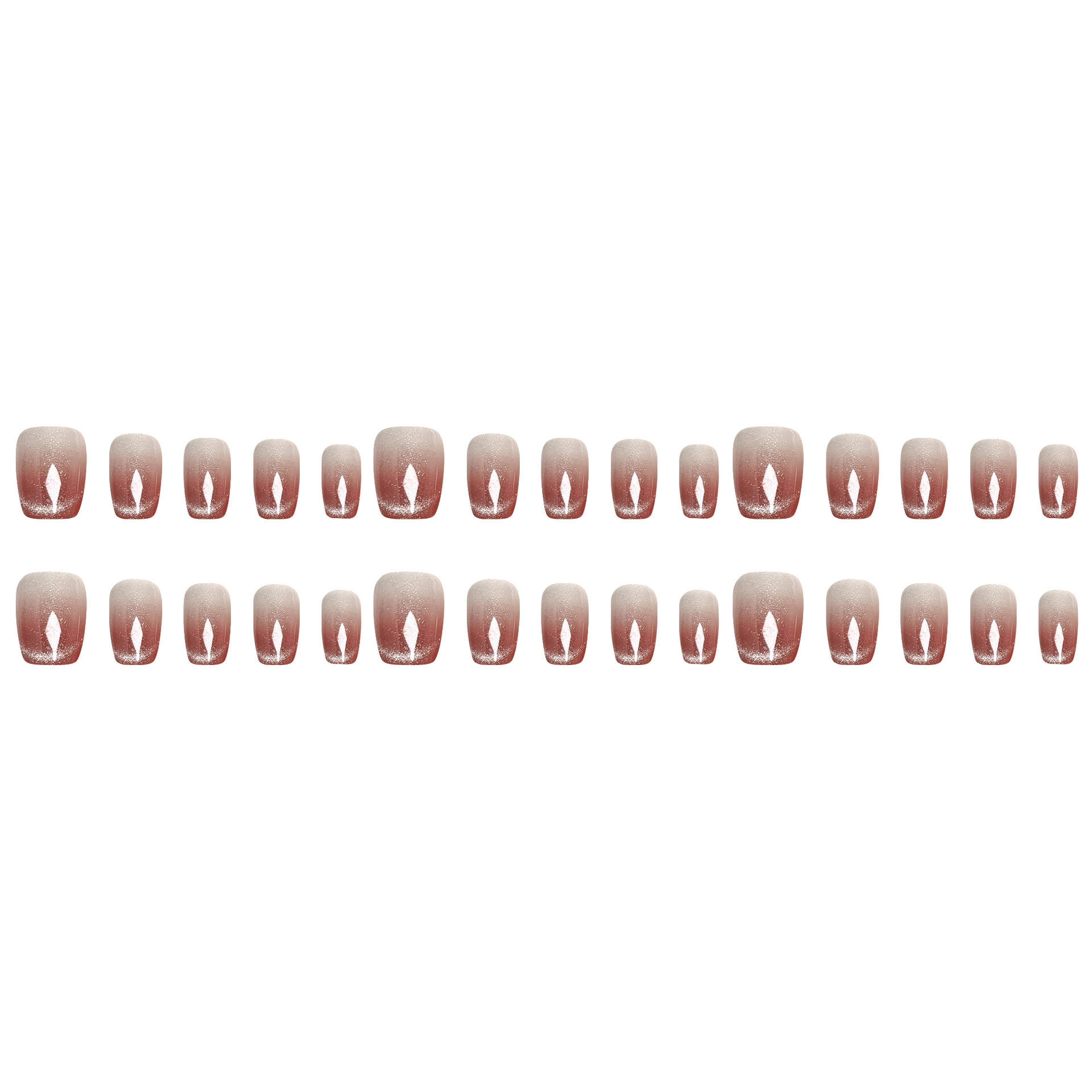 30 piezas de manicura en tiras, uñas cortas, brillo simple, parche de uñas francés, armadura de vestir de ojo de gato hecha a mano de moda image 6