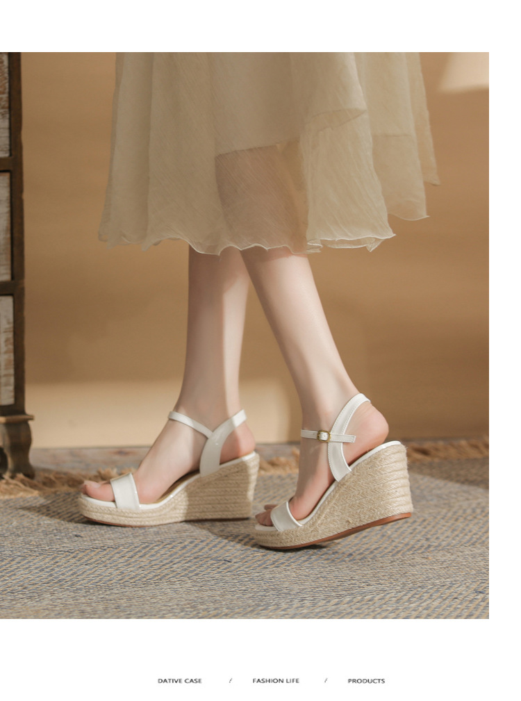 Sandal cao gót nữ hở mũi đế xuồng gót 9 cm — màu trắng ngà chi tiết 8