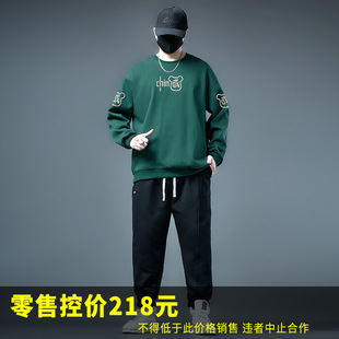 74057-little bear Chinese character P250-Black-854 bathroom-Black-pure-720 pants set plus size trendy casual