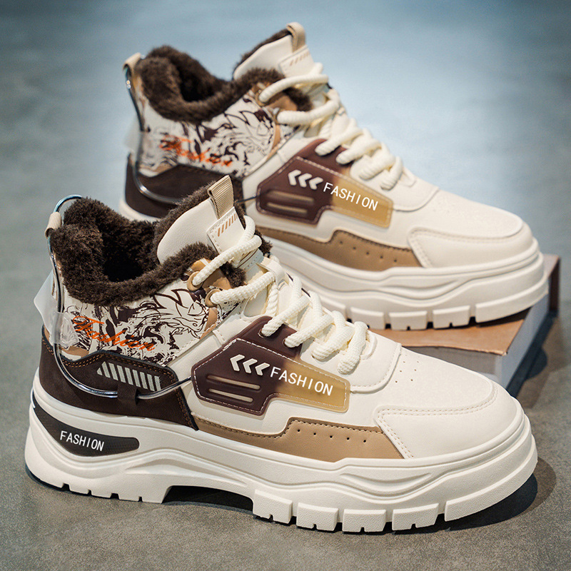 Zapatos de invierno para hombres de alto rendimiento con calentamiento antifrío de algodón, zapatos de cuero para hombres al aire libre antideslizantes impermeables botas de trabajo