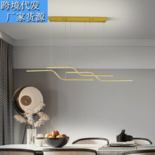 跨境智能家居LEDZ形线条吊灯创意个性大气现代简约卧室客厅吊灯