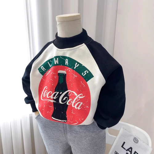 Children's clothing, boys' autumn medium-sized Korean-style stylish printed loose cool trendy outerwear top