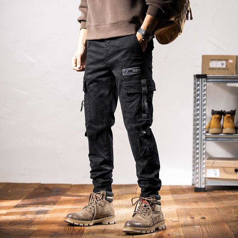 2022 autumn and winter new fashion brand toe loose outdoor casual long pants American teenagers retro overalls men