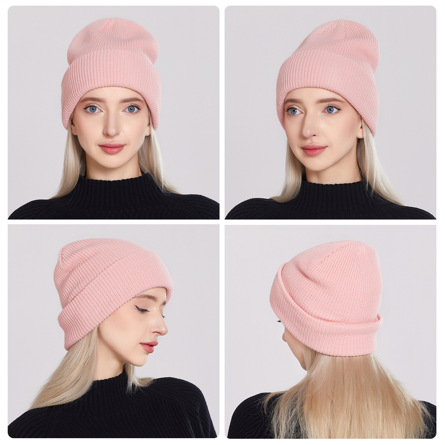 Unisexe Commuer Couleur Unie Sans Gouttière Bonnet De Laine display picture 23