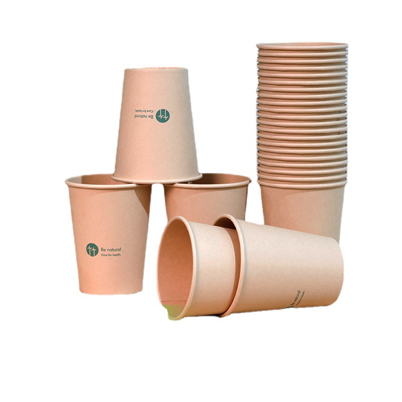 Taza de papel degradable papel de pulpa de bambú personalizado engrosado taza de papel de Pla desechable aislamiento térmico anti-escaldado café leche té bebida caliente taza