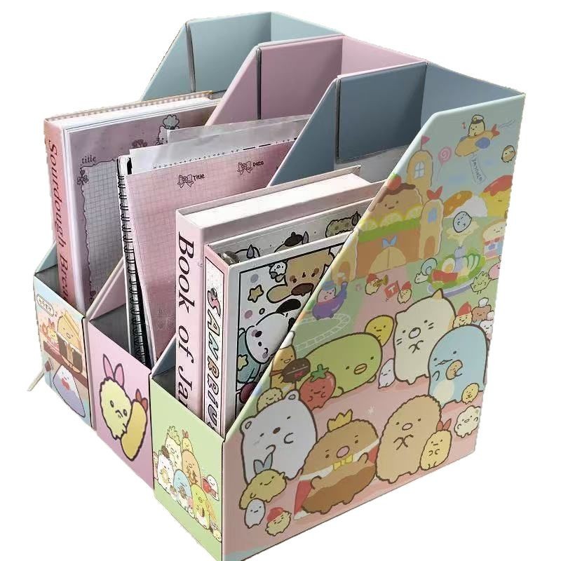 Storage box, bookshelf, cartoon cute folder