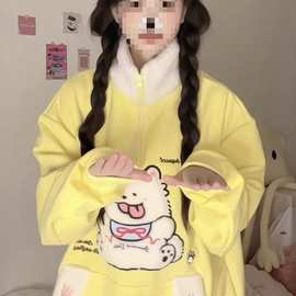 日系可爱萌宅系学生秋冬开衫卫衣女长袖外套学生软妹亚文化上衣潮