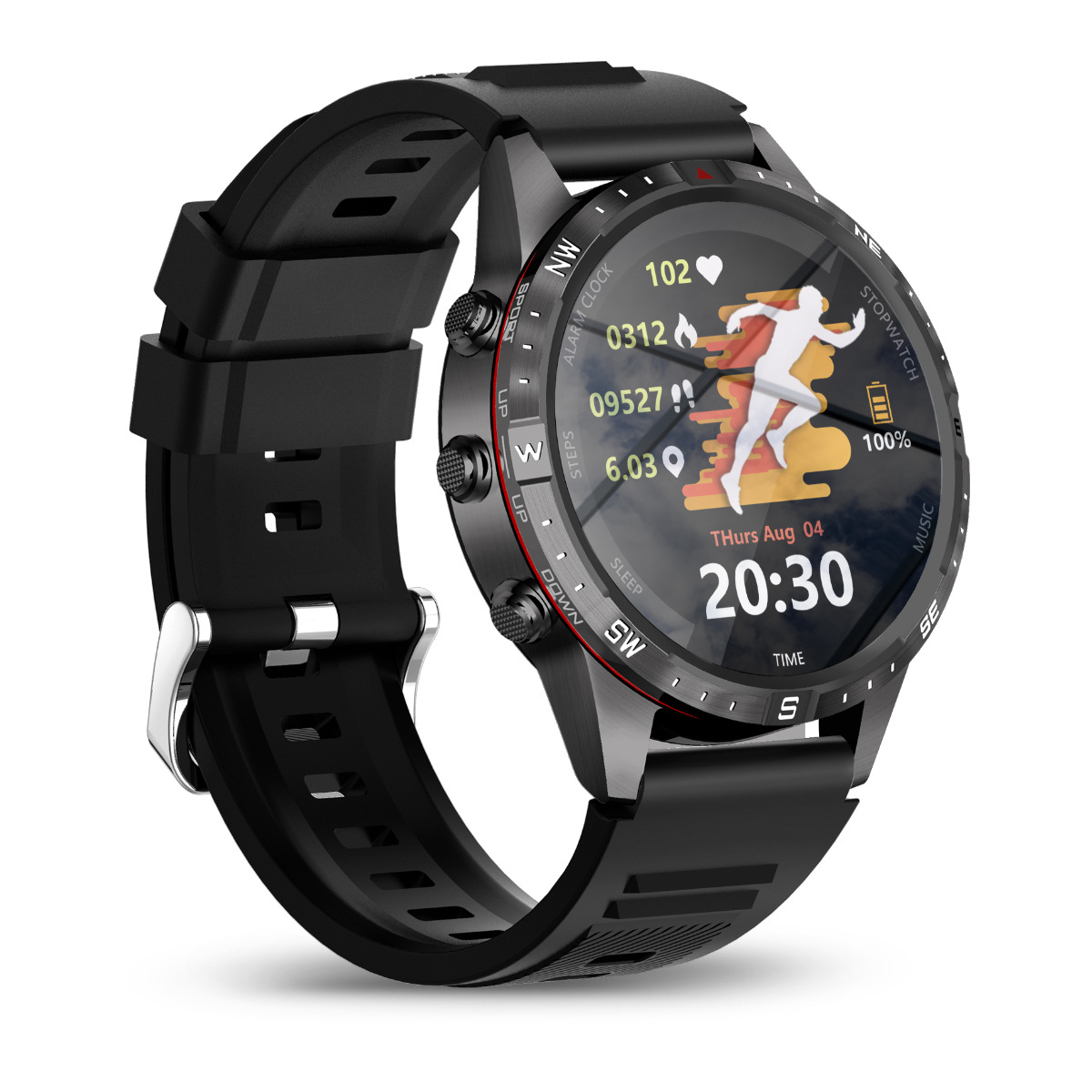 Reloj inteligente Huaqiangbei con monitorización de oxígeno en sangre, multifuncional para deportes, resistente al agua, modelo S45 de venta caliente transfronteriza, inteligente con monitorización de oxígeno en sangre.