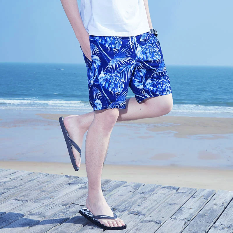 Пляжные брюки мужские свободные быстрые сухие пляжные шорты для отдыха можно использовать в спуске серфинг брюки большой размер плавки с пятью очками
