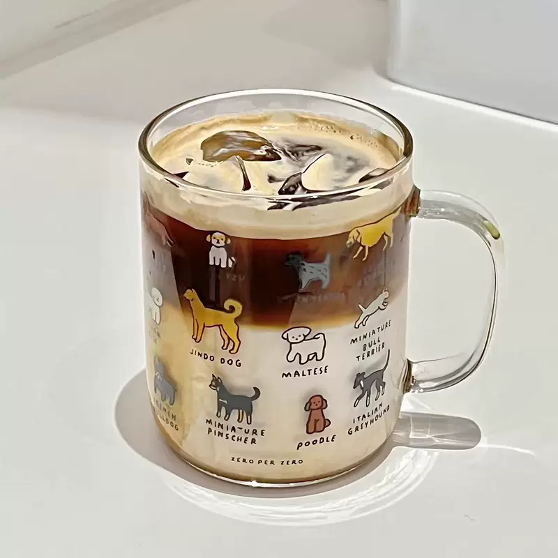 Стеклянная мультяшная милая кружка для кофе/чая для дома, подарок на день рождения