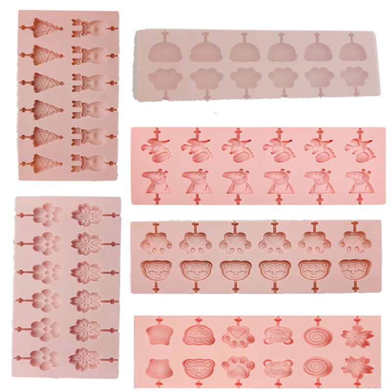 Molde de silicona de grado alimenticio molde de piruleta para el hogar molde de palo de queso de caramelo casero DIY 12 piezas