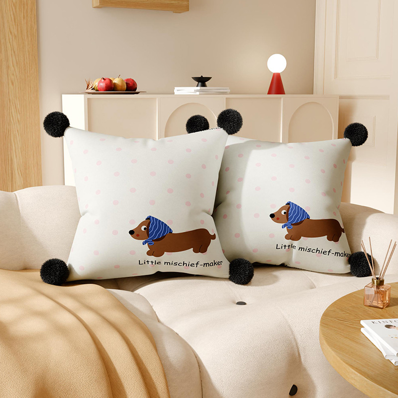 Almohada de perro salchicha de dibujos animados con núcleo lindo sofá creativo almohada ins cama de viento ambiente cojín almohada de cintura
