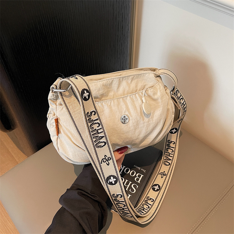 外贸跨境百搭多层单肩包新款休闲简约包女户外外出通勤褶皱斜挎包|undefined