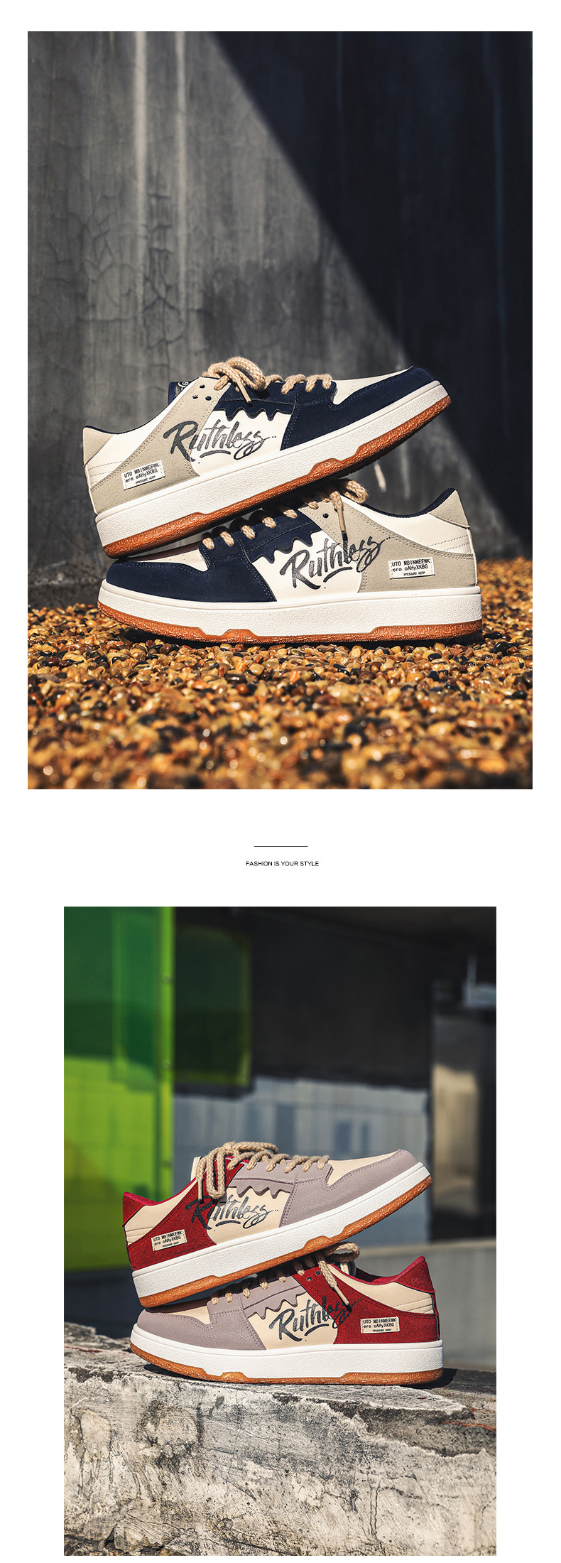 Chaussures de skate graffiti de niche de printemps 2025 pour hommes, version coréenne de la tendance, chaussures de sport décontractées à coutures rétro, chaussures pour hommes_voghion.com