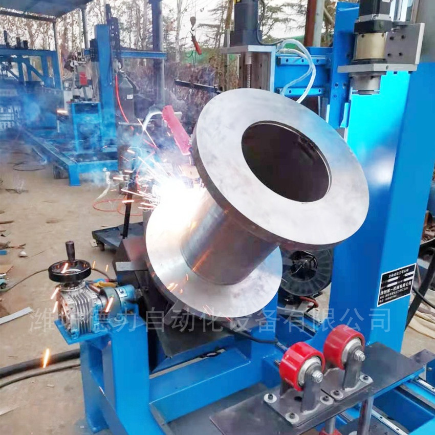 山东潍坊德力管法兰环缝自动焊接转位机 氩弧焊接自动焊设备