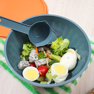 Salad bowl multi-color hot pot round bowl high temperature resistant plastic tea basin four-piece set with spoon baking bowl wholesale national style